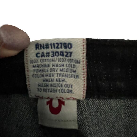 True Religion ~ Black Denim Jeans ~ size 27 - Picture 7 of 12